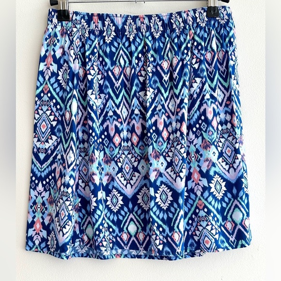 Divided by H&M Bohemian Aztec Geometric Print Neon Mini Skirt, Size 6 - Picture 10 of 15